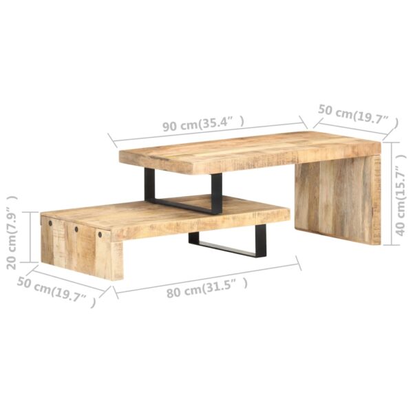 vidaXL 2 Piece Coffee Table Set Solid Mango Wood - Image 8