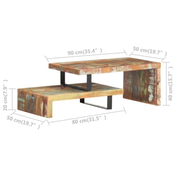 vidaXL 2 Piece Coffee Table Set Solid Reclaimed Wood - Image 8