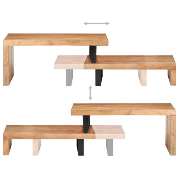 vidaXL 2 Piece Coffee Table Set Solid Acacia Wood - Image 7