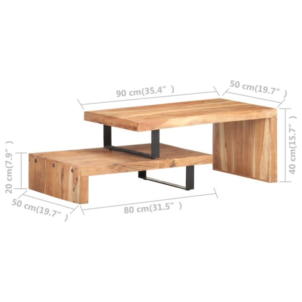 vidaXL 2 Piece Coffee Table Set Solid Acacia Wood - Image 8