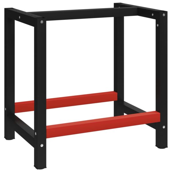 vidaXL Work Bench Frame Metal 31.5"x22.4"x31.1" Black and Red