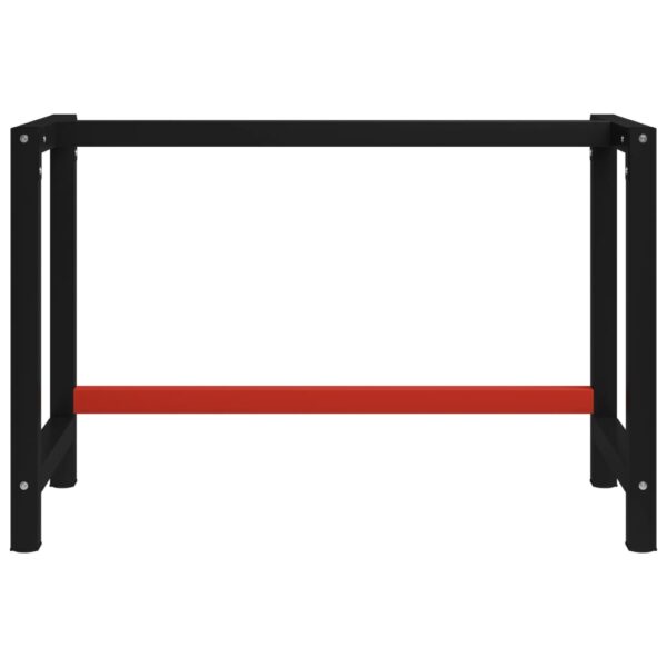 vidaXL Work Bench Frame Metal 47.2"x22.4"x31.1" Black and Red - Image 2