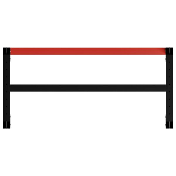 vidaXL Work Bench Frame Metal 47.2"x22.4"x31.1" Black and Red - Image 5