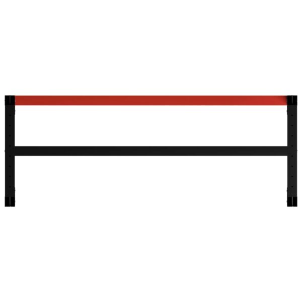 vidaXL Work Bench Frame Metal 59.1"x22.4"x31.1" Black and Red - Image 5