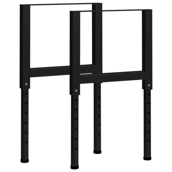 vidaXL Adjustable Work Bench Frames 2 pcs Metal 21.7"x(27.2"-37.6") Black