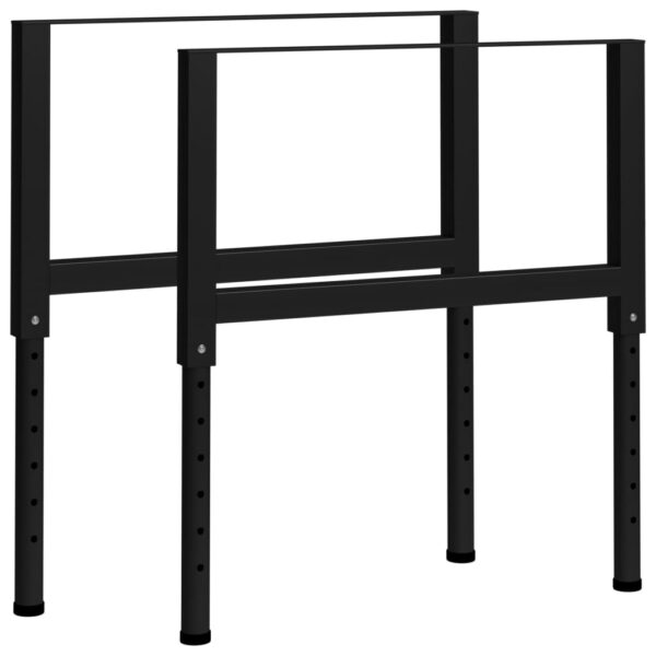 vidaXL Adjustable Work Bench Frames 2 pcs Metal 33.5"x(27.2"-37.6") Black