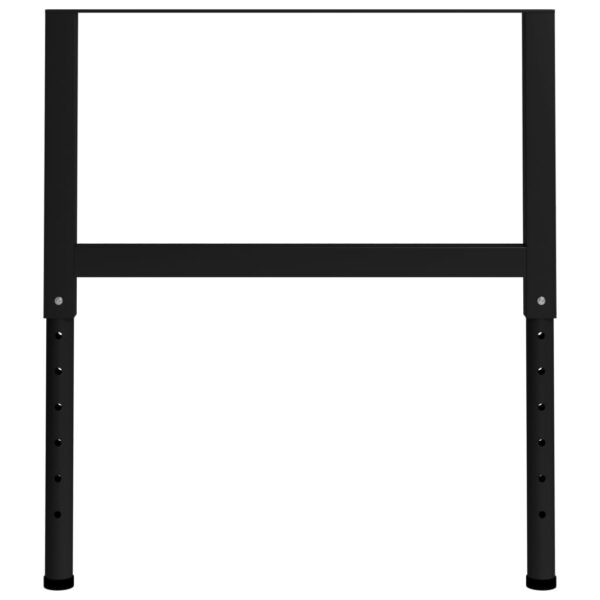 vidaXL Adjustable Work Bench Frames 2 pcs Metal 33.5"x(27.2"-37.6") Black - Image 3