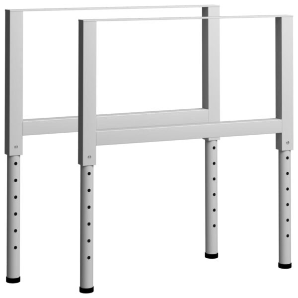 vidaXL Adjustable Work Bench Frames 2 pcs Metal 33.5"x(27.2"-37.6") Gray