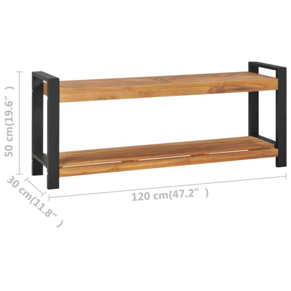 vidaXL Bench 47.2" Solid Teak Wood - Image 7