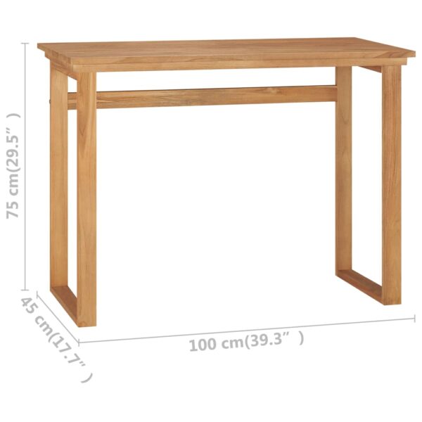 vidaXL Desk 39.4"x17.7"x29.5" Solid Teak Wood - Image 7