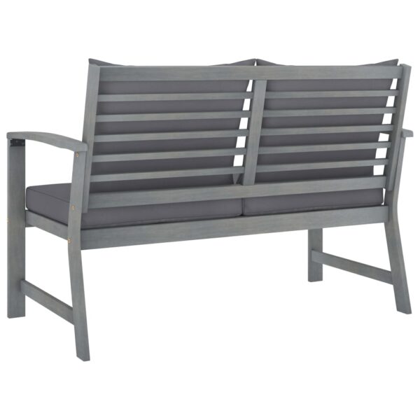 vidaXL Patio Bench 47.2" with Dark Gray Cushion Solid Acacia Wood - Image 4