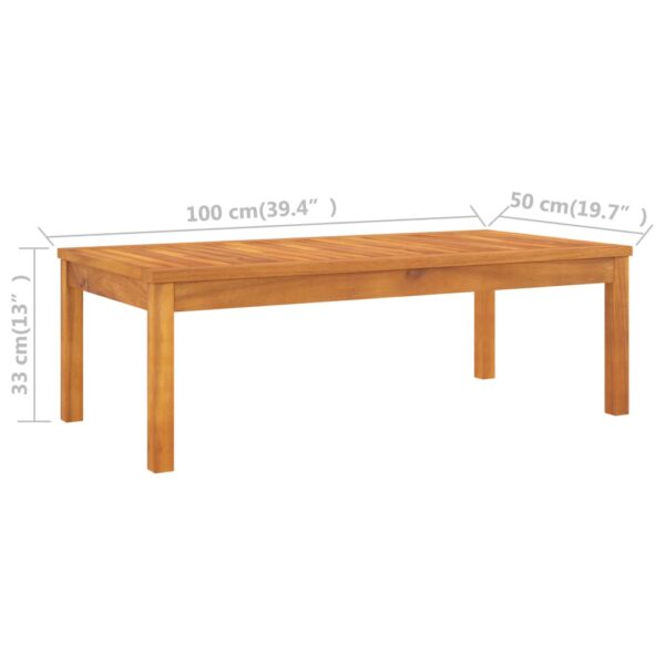 vidaXL Coffee Table 39.4"x19.7"x13" Solid Acacia Wood - Image 6