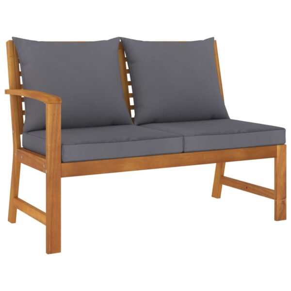 vidaXL Patio Bench 45.1" with Dark Gray Cushion Solid Acacia Wood