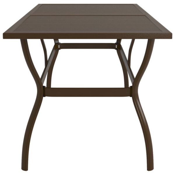 vidaXL Patio Table Brown 74.8"x31.5"x28.3" Steel - Image 3