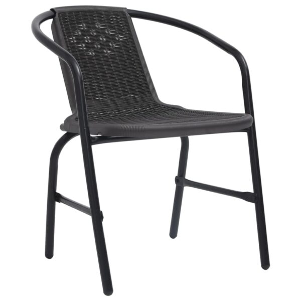 vidaXL Patio Chairs 4 pcs Plastic Rattan and Steel 242.5 lb - Image 2