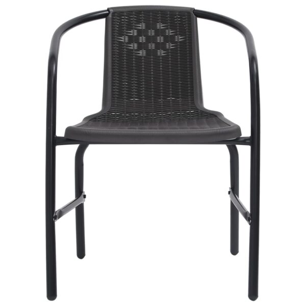 vidaXL Patio Chairs 4 pcs Plastic Rattan and Steel 242.5 lb - Image 3