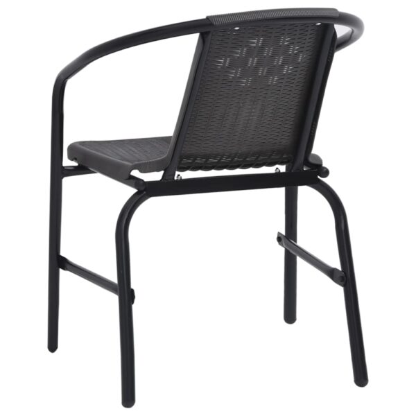 vidaXL Patio Chairs 4 pcs Plastic Rattan and Steel 242.5 lb - Image 5