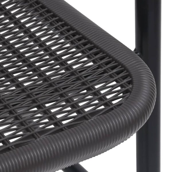 vidaXL Patio Chairs 4 pcs Plastic Rattan and Steel 242.5 lb - Image 6