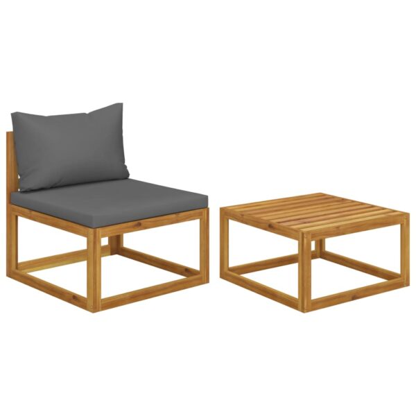 vidaXL 2 Piece Patio Sofa Set with Cushion Solid Acacia Wood