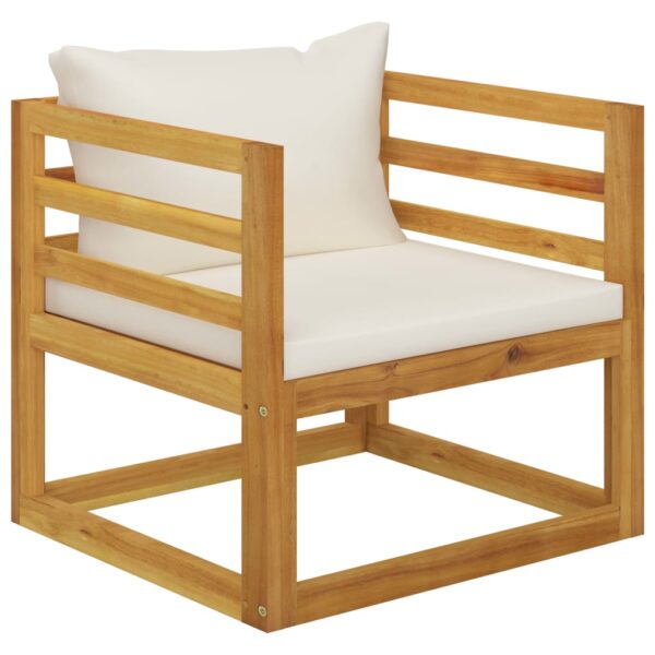 vidaXL Patio Chair with Cream Cushions Solid Acacia Wood