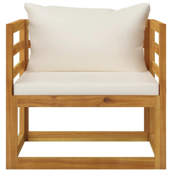 vidaXL Patio Chair with Cream Cushions Solid Acacia Wood - Image 2