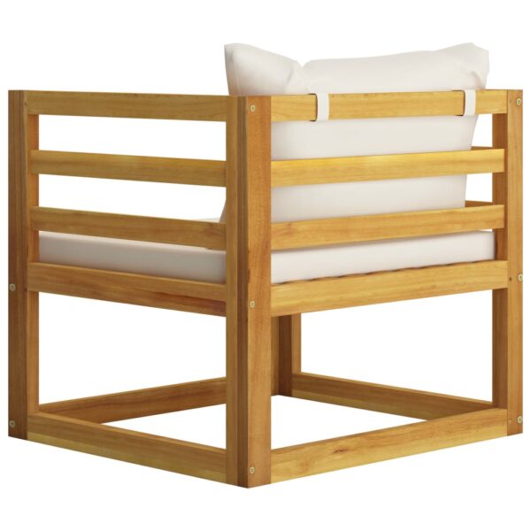 vidaXL Patio Chair with Cream Cushions Solid Acacia Wood - Image 4