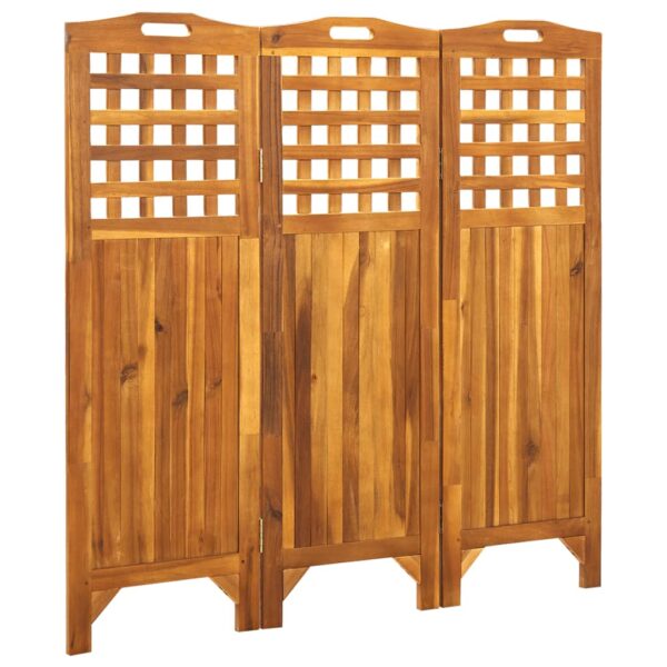 vidaXL 3-Panel Room Divider 47.6"x0.8"x47.2" Solid Acacia Wood