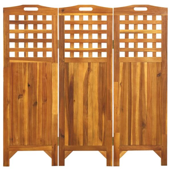 vidaXL 3-Panel Room Divider 47.6"x0.8"x47.2" Solid Acacia Wood - Image 2