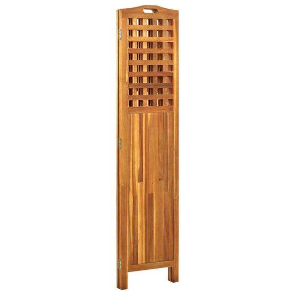 vidaXL 3-Panel Room Divider 47.6"x0.8"x66.9" Solid Acacia Wood - Image 4