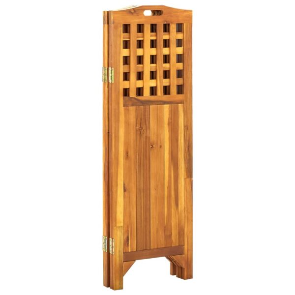 vidaXL 4-Panel Room Divider 63.4"x0.8"x47.2" Solid Acacia Wood - Image 4