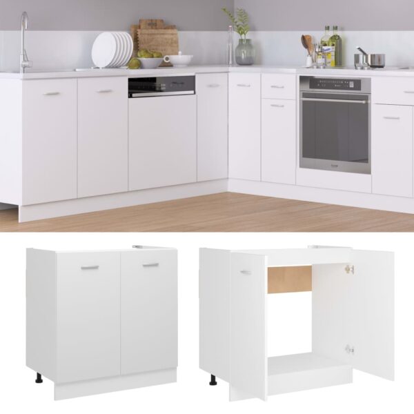 vidaXL Sink Bottom Cabinet White 31.5"x18.1"x32.1" Engineered Wood - Image 2