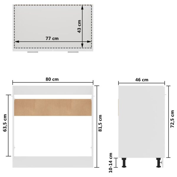 vidaXL Sink Bottom Cabinet White 31.5"x18.1"x32.1" Engineered Wood - Image 10