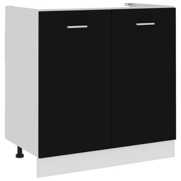 vidaXL Sink Bottom Cabinet Black 31.5"x18.1"x32.1" Engineered Wood