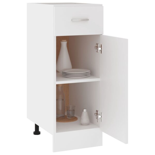 vidaXL Drawer Bottom Cabinet White 11.8"x18.1"x32.1" Engineered Wood - Image 4