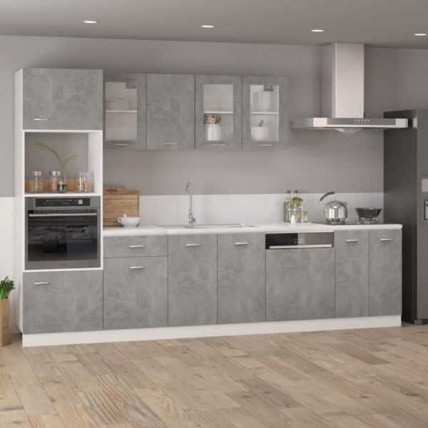 vidaXL Drawer Bottom Cabinet Concrete Gray 15.7"x18.1"x32.1" Engineered Wood - Image 3