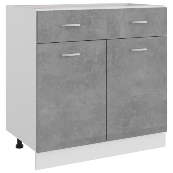 vidaXL Drawer Bottom Cabinet Concrete Gray 31.5"x18.1"x32.1" Engineered Wood