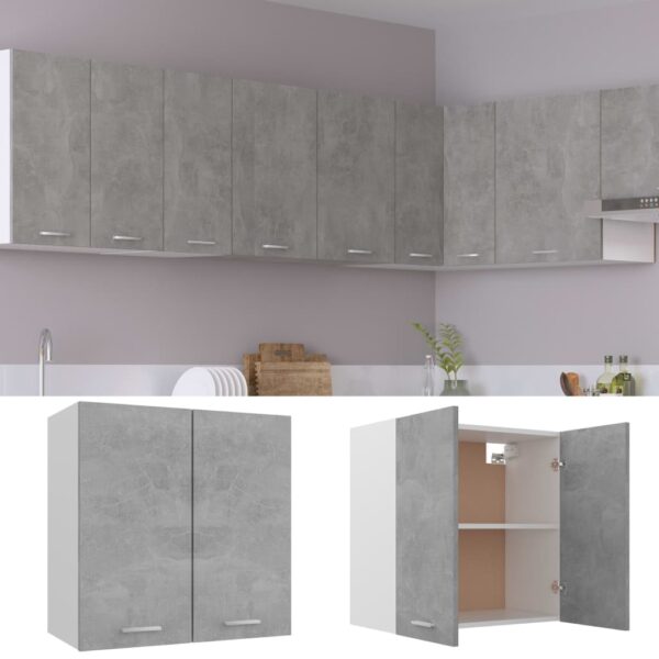 vidaXL Hanging Cabinet Concrete Gray 23.6"x12.2"x23.6" Engineered Wood - Image 2