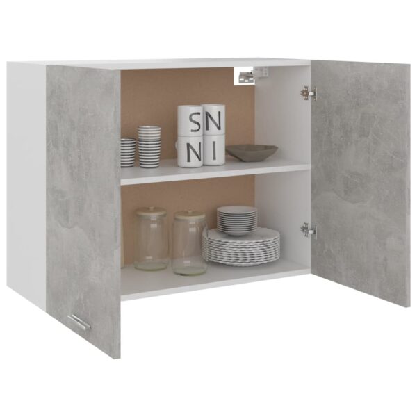 vidaXL Hanging Cabinet Concrete Gray 31.5"x12.2"x23.6" Engineered Wood - Image 4