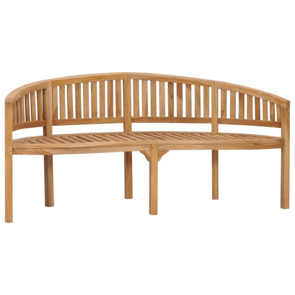 vidaXL Banana Bench 70.9" Solid Teak Wood