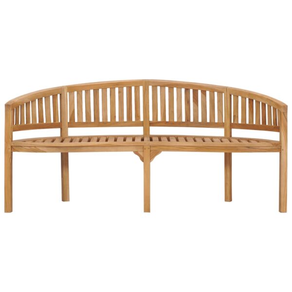 vidaXL Banana Bench 70.9" Solid Teak Wood - Image 2