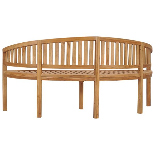 vidaXL Banana Bench 70.9" Solid Teak Wood - Image 4