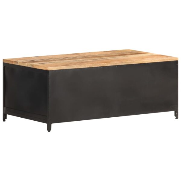 vidaXL Coffee Table 35.4"x19.7"x14.6" Solid Rough Mango Wood - Image 4