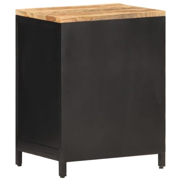 vidaXL Bedside Cabinet 15.7"x11.8"x20.9" Solid Rough Mango Wood - Image 4