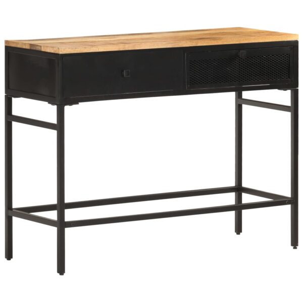 vidaXL Sideboard 39.4"x13.8"x30.3" Solid Rough Mango Wood - Image 9