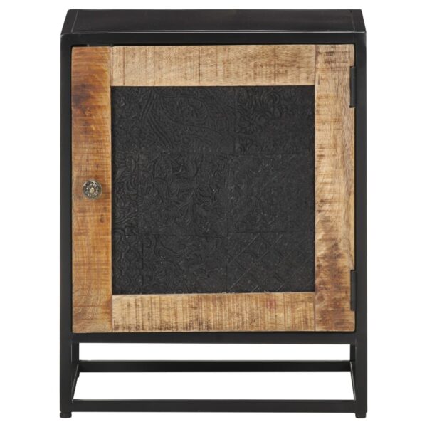 vidaXL Bedside Cabinet 15.7"x11.8"x19.7" Rough Mango Wood - Image 2