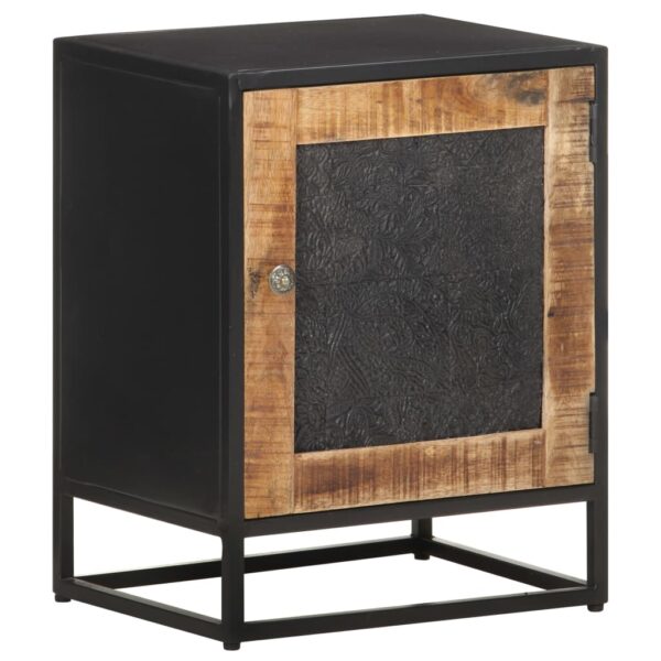 vidaXL Bedside Cabinet 15.7"x11.8"x19.7" Rough Mango Wood - Image 7