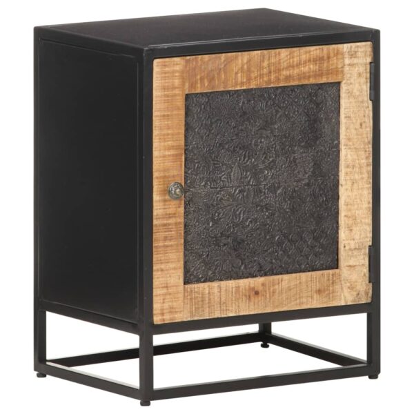 vidaXL Bedside Cabinet 15.7"x11.8"x19.7" Rough Mango Wood - Image 9