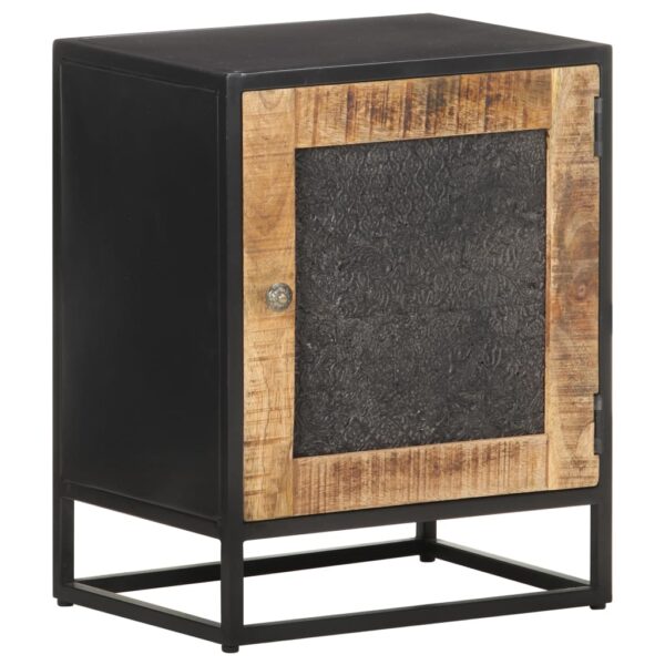 vidaXL Bedside Cabinet 15.7"x11.8"x19.7" Rough Mango Wood - Image 10