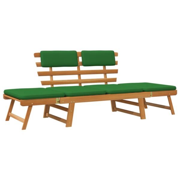 vidaXL Patio Bench with Cushions 2-in-1 74.8" Solid Acacia Wood - Image 2