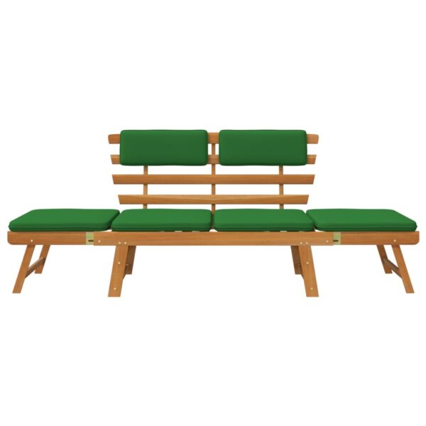 vidaXL Patio Bench with Cushions 2-in-1 74.8" Solid Acacia Wood - Image 3